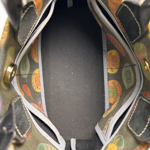 Dooney and Bourke Mini Bag Italian Leather Coated Cotton Colorful All Over Logo - Picture 8 of 11